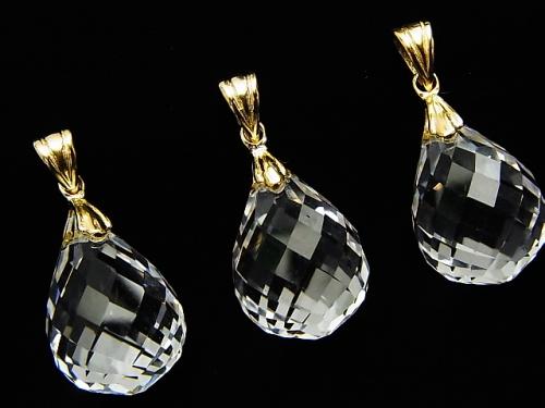 High Quality Crystal AAA Faceted Drop Pendant 18 x 13 x 13 mm 14 KGP