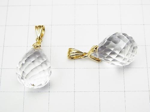 High Quality Crystal AAA Faceted Drop Pendant 18 x 13 x 13 mm 14 KGP