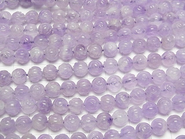 [Video] Lavender Amethyst AA++ Round Rose Cut 8mm 1/4 or 1strand beads (aprx.15inch/36cm)