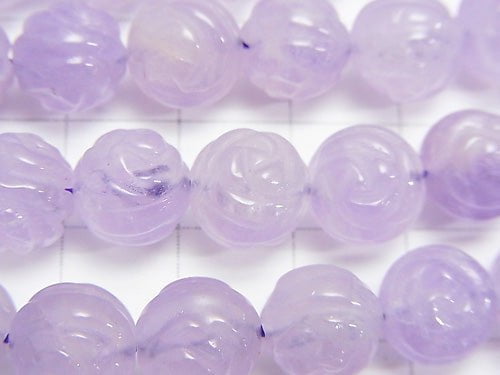 [Video] Lavender Amethyst AA++ Round Rose Cut 10mm 1/4 or 1strand beads (aprx.15inch/36cm)