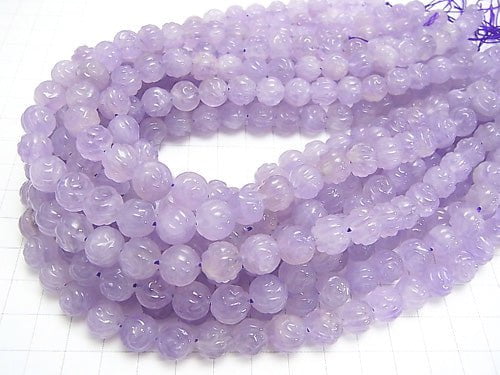 [Video] Lavender Amethyst AA++ Round Rose Cut 10mm 1/4 or 1strand beads (aprx.15inch/36cm)