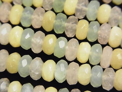 Mixed Stone  Faceted Button Roundel 8x8x4mm half or 1strand (aprx.15inch/38cm)