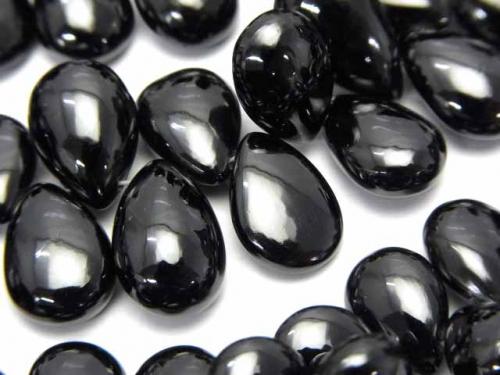 High Quality Black Spinel AAA Pear shape (Smooth) 5pcs or 1strand (aprx.7inch / 18cm)