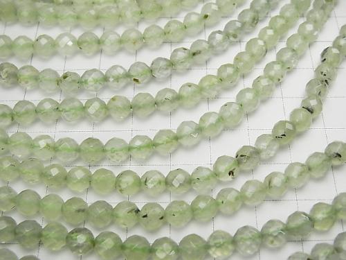 Prehnite AA++ 64Faceted Round 6mm 1strand (aprx.15inch/38cm)