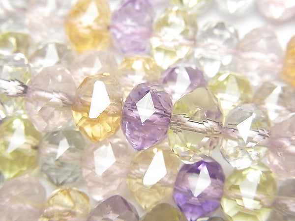 [Video]High Quality! Mixed Stone AAA- Star Faceted Button Roundel 9x9x6mm 1/4 or 1strand beads (aprx.15inch/38cm)