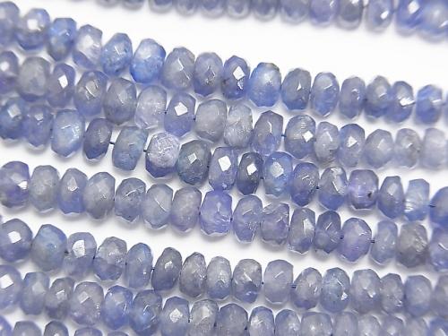 Tanzanite AA ++ Faceted Button Roundel Size gradation half or 1strand (aprx.15inch / 38cm)