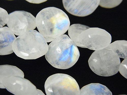 [Video] High Quality Rainbow Moonstone AA ++ Chestnut Faceted Briolette 1strand beads (aprx.7inch / 17cm)