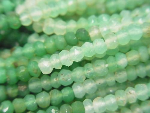 Chrysoprase AA Faceted Button Roundel Color gradation 1strand (aprx.12inch / 30cm)