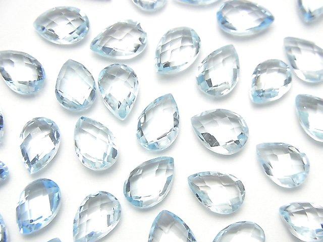 [Video] High Quality Sky Blue Topaz AAA Loose stone Faceted Pear Shape 9x6mm 4pcs
