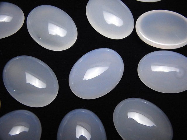 [Video] White Chalcedony AAA Oval Cabochon 20x15mm 4pcs
