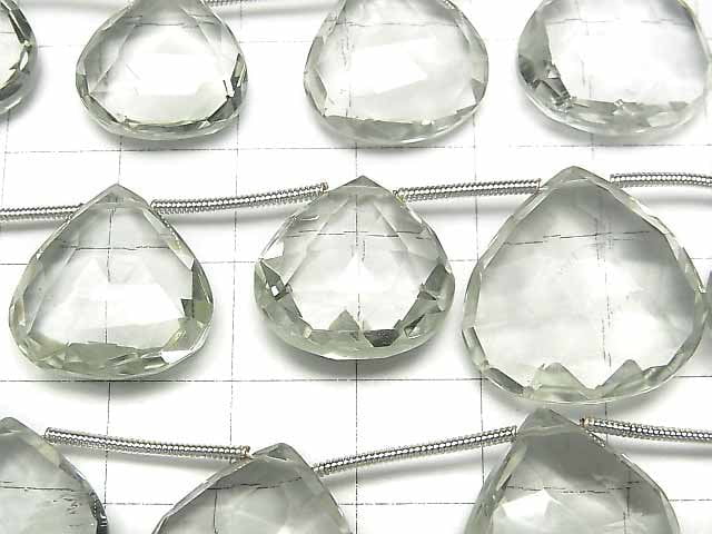 [Video]High Quality Green Amethyst AAA- Chestnut Faceted Briolette 1strand (9pcs )
