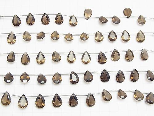 High Quality Smoky Crystal Quartz AAA Pear shape Faceted 14x10x6mm half or 1strand (10pcs )