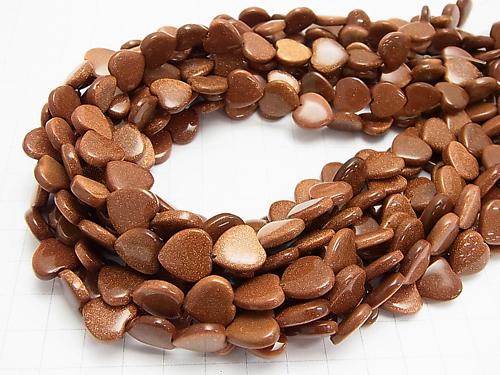 1strand $9.79! Golden Sand Stone Vertical Hole Heart 12x12x3mm 1strand (aprx.15inch / 36cm)