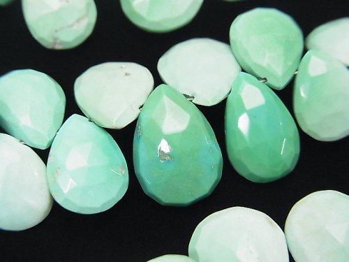 [Video] Arizona Sleeping Beauty Turquoise AA++ Pear shape Faceted Briolette 1strand beads (aprx.7inch / 18 cm)