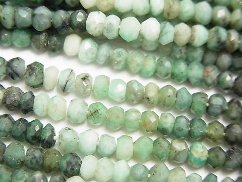 1strand $13.99! Brazil Emerald AA Small Size Faceted Button Roundel 1strand (aprx.13inch / 32cm)