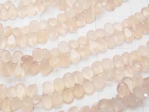 High Quality Pink Chalcedony AAA Pear shape Faceted 8 x 5 x 3 mm 1/4 or 1strand (aprx.7 inch / 17 cm)