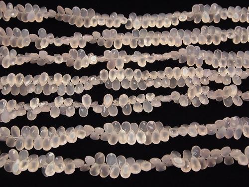 High Quality Pink Chalcedony AAA Pear shape Faceted 8 x 5 x 3 mm 1/4 or 1strand (aprx.7 inch / 17 cm)