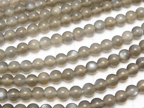 Gray Moon Stone AAA Round 6 mm half or 1 strand (aprx.15 inch / 38 cm)