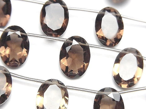 [Video]High Quality Smoky Quartz AAA Oval Faceted 14x10mm half or 1strand (8pcs )