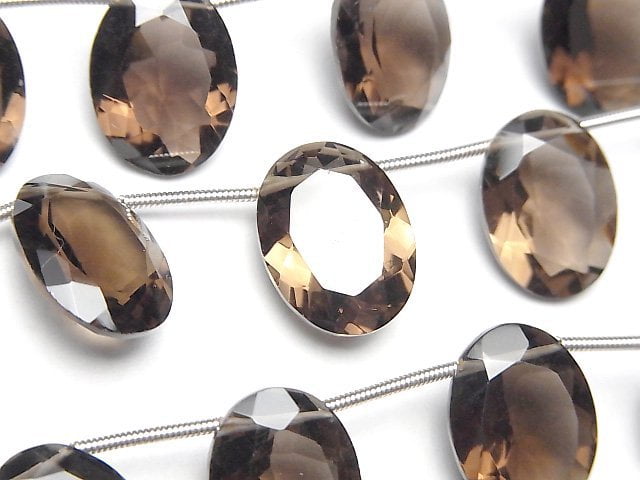 [Video]High Quality Smoky Quartz AAA Oval Faceted 16x12mm half or 1strand (8pcs )