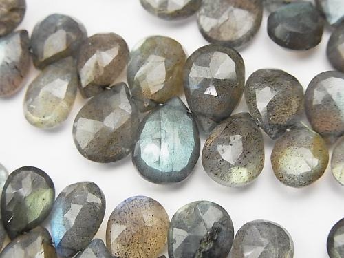 High Quality Labradorite AAA- Pear shape  Faceted Briolette  half or 1strand (aprx.7inch/18cm)
