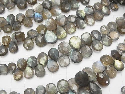 High Quality Labradorite AAA- Pear shape  Faceted Briolette  half or 1strand (aprx.7inch/18cm)