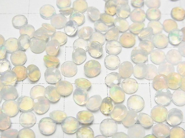 [Video] High Quality Ethiopia Opal AAA Undrilled Round Faceted 4x4mm 10pcs