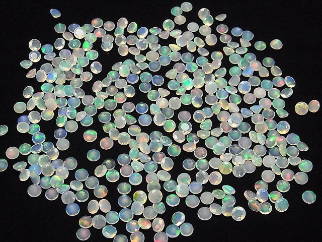 [Video] High Quality Ethiopia Opal AAA Undrilled Round Faceted 4x4mm 10pcs
