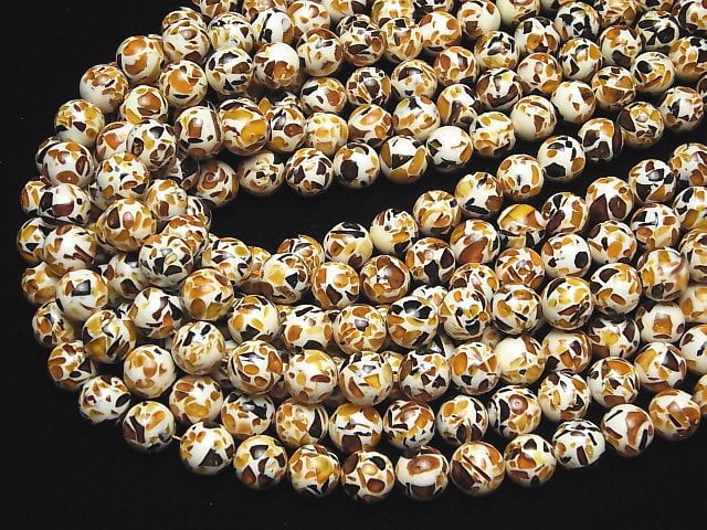 [Video] Crack Amber Round 10mm half or 1strand beads (aprx.15inch/38cm)