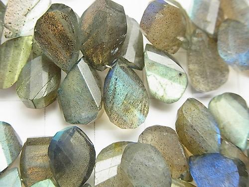 High Quality Labradorite AA++ Pear shape  Twist  Faceted Briolette  half or 1strand (aprx.7inch/18cm)
