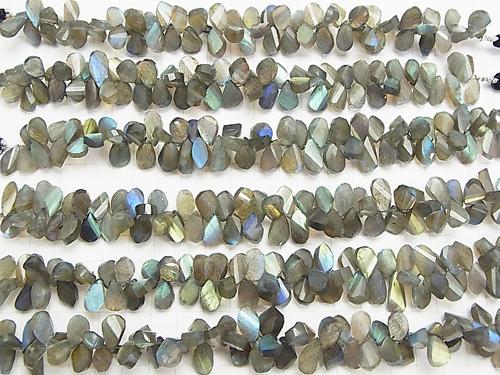 High Quality Labradorite AA++ Pear shape  Twist  Faceted Briolette  half or 1strand (aprx.7inch/18cm)