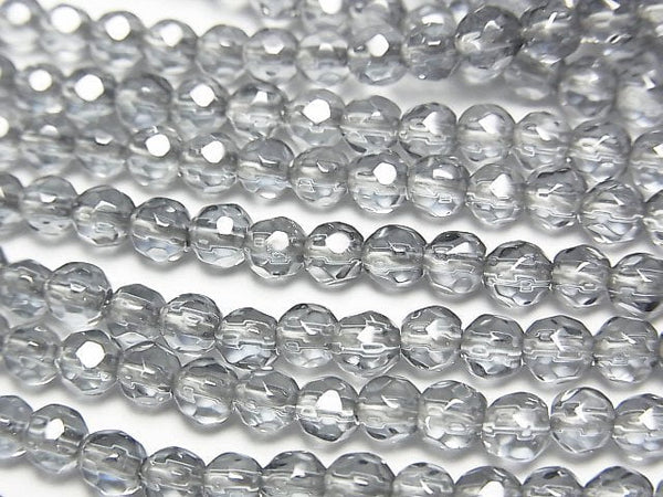 [Video] Silver Flash Crystal 32Faceted Round 4mm half or 1strand beads (aprx.15inch/37cm)