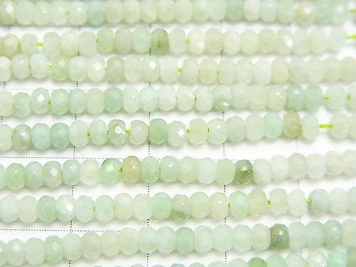 High Quality! Burma Jadeite AA ++ Faceted Button Roundel 3 x 3 x 2 mm half or 1 strand beads (aprx.15 inch / 38 cm)