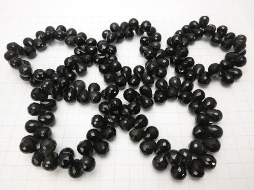Rainbow Obsidian Drop Faceted Briolette 12 x 10 x 10 mm 10 pcs or 1 strand (Bracelet)