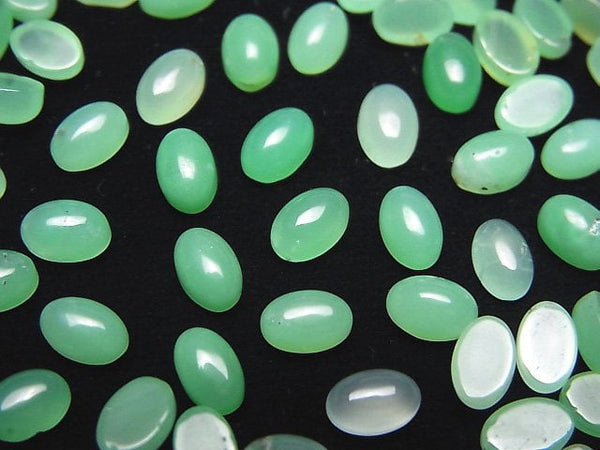 [Video]High Quality Chrysoprase AAA- Oval Cabochon 6x4mm 5pcs