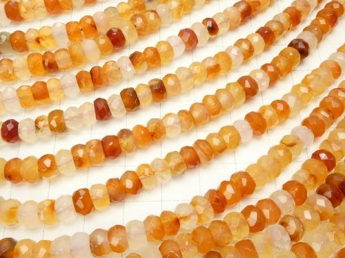 1strand $9.79! Mix Carnelian Faceted Button Roundel 6 x 6 x 4 mm 1strand (aprx.15 inch / 36 cm)