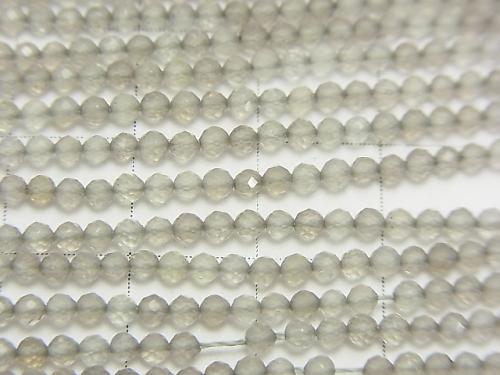 Diamond Cut! 1strand $5.79! Gray Onyx Faceted Round 2mm 1strand (aprx.15inch / 38cm)