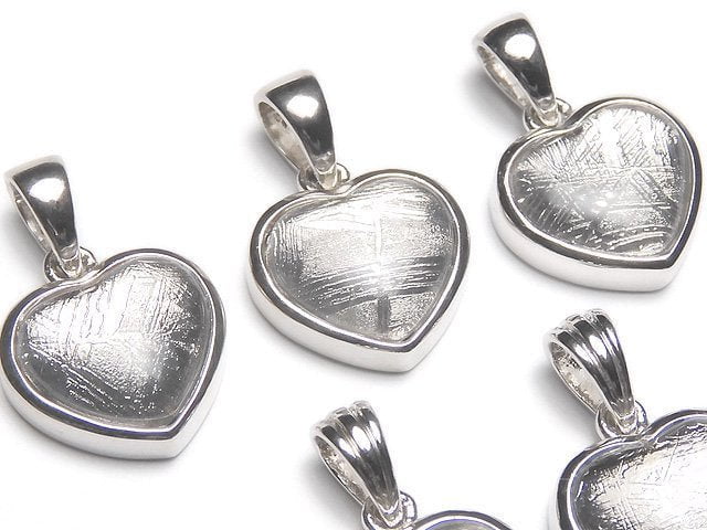 Meteorite (Muonionalusta ) Heart Pendant [12mm][14mm] Silver925