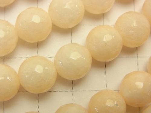 1strand $5.79! Milky beige color Jade 128 Faceted Round 10 mm 1strand (aprx.14inch / 35 cm)
