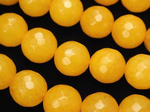 1strand $6.79! Yellow Color Jade 128 Faceted Round 12 mm 1strand (aprx.15 inch / 36 cm)