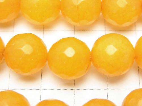 1strand $6.79! Yellow Color Jade 128 Faceted Round 12 mm 1strand (aprx.15 inch / 36 cm)