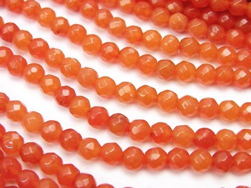 1strand $3.79! Orange Color Jade Faceted Round 4mm 1strand (aprx.15inch / 36cm)