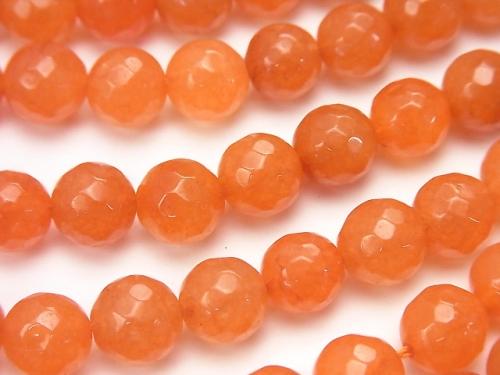 1strand $4.79! Orange Color Jade 128 Faceted Round 8 mm 1strand (aprx.14 inch / 35 cm)