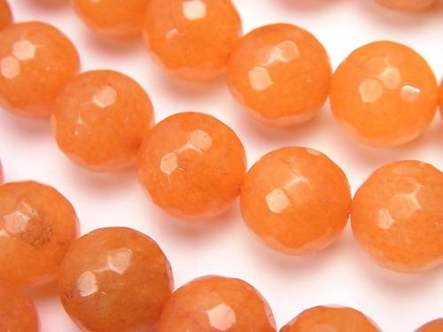 1strand $6.79! Orange Color Jade 128Faceted Round 12mm 1strand (aprx.14inch / 35cm)