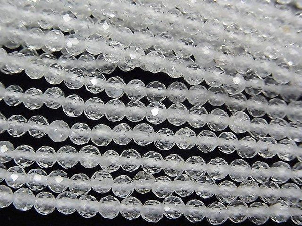 High Quality! 2pcs $9.79! Natural White Topaz AA ++ Faceted Round 3mm 1strand beads (aprx.15inch / 38cm)