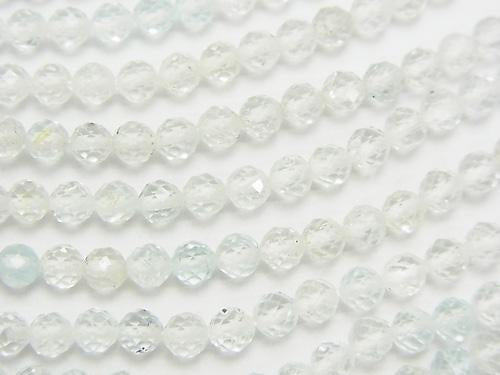 Diamond Cut! 1strand $12.99! Natural White Topaz AAA - 32 Faceted Round 4 mm 1strand (aprx.15 inch / 38 cm)