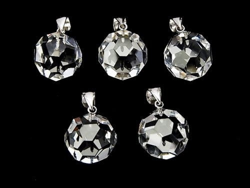 [Video] Crystal AAA+ "Bucky Ball" Faceted Round 14mm Pendant Silver925 1pc