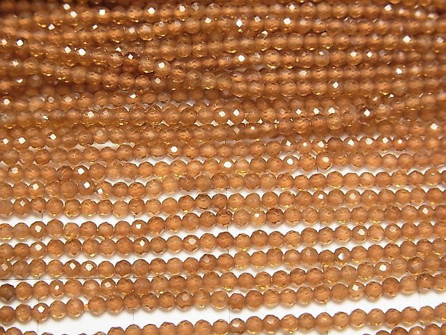 [Video]High Quality! 2pcs $5.79! Hessonite Garnet AAA Faceted Round 2mm 1strand beads (aprx.15inch/36cm)