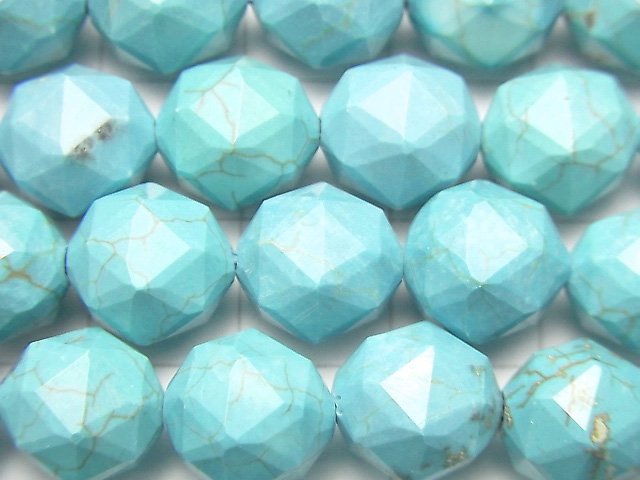 High Quality! Magnesite Turquoise Star Faceted Round 10mm 1strand beads (aprx.15inch/36cm)