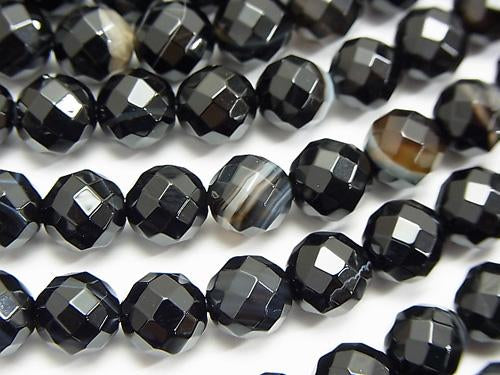 1strand $8.79! Stripe Onyx 64Faceted Round 8mm 1strand (aprx.15inch / 37cm)